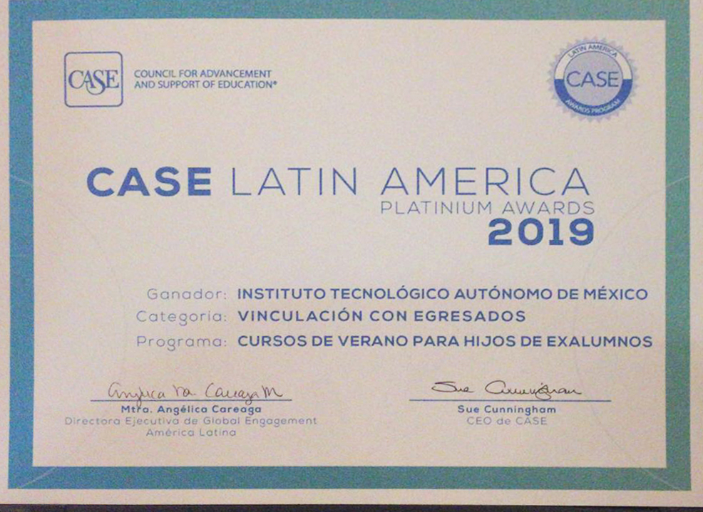 El ITAM triunfa en EL Concurso CASE America Latina Paltinum Awards 2019